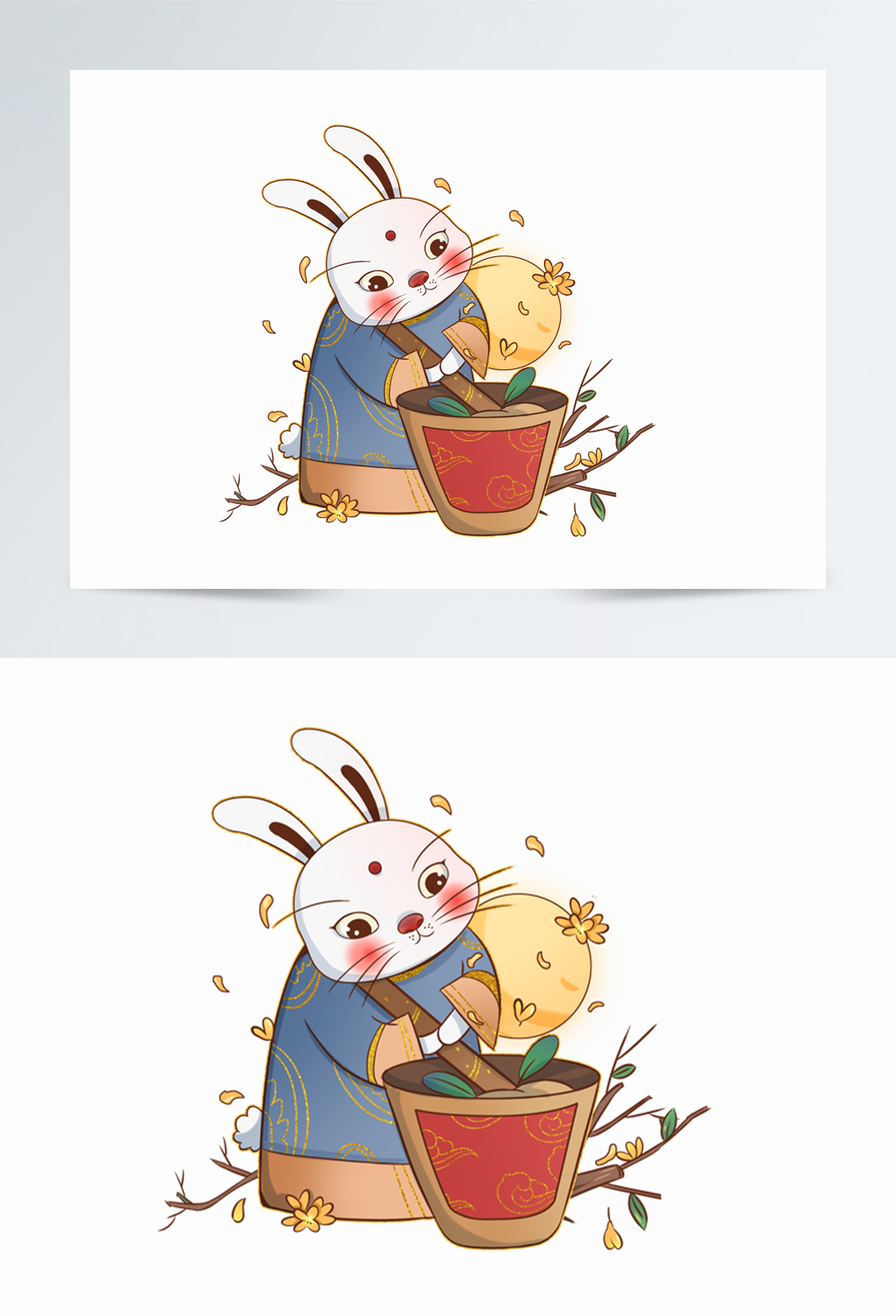 中秋节玉兔捣药和桂花