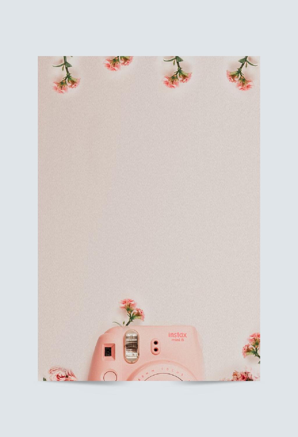夏季清新粉色小花朵背景海报图