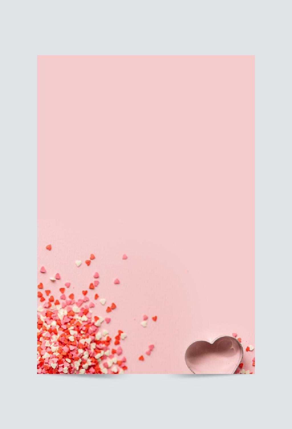 情人节粉色心形海报设计背景图