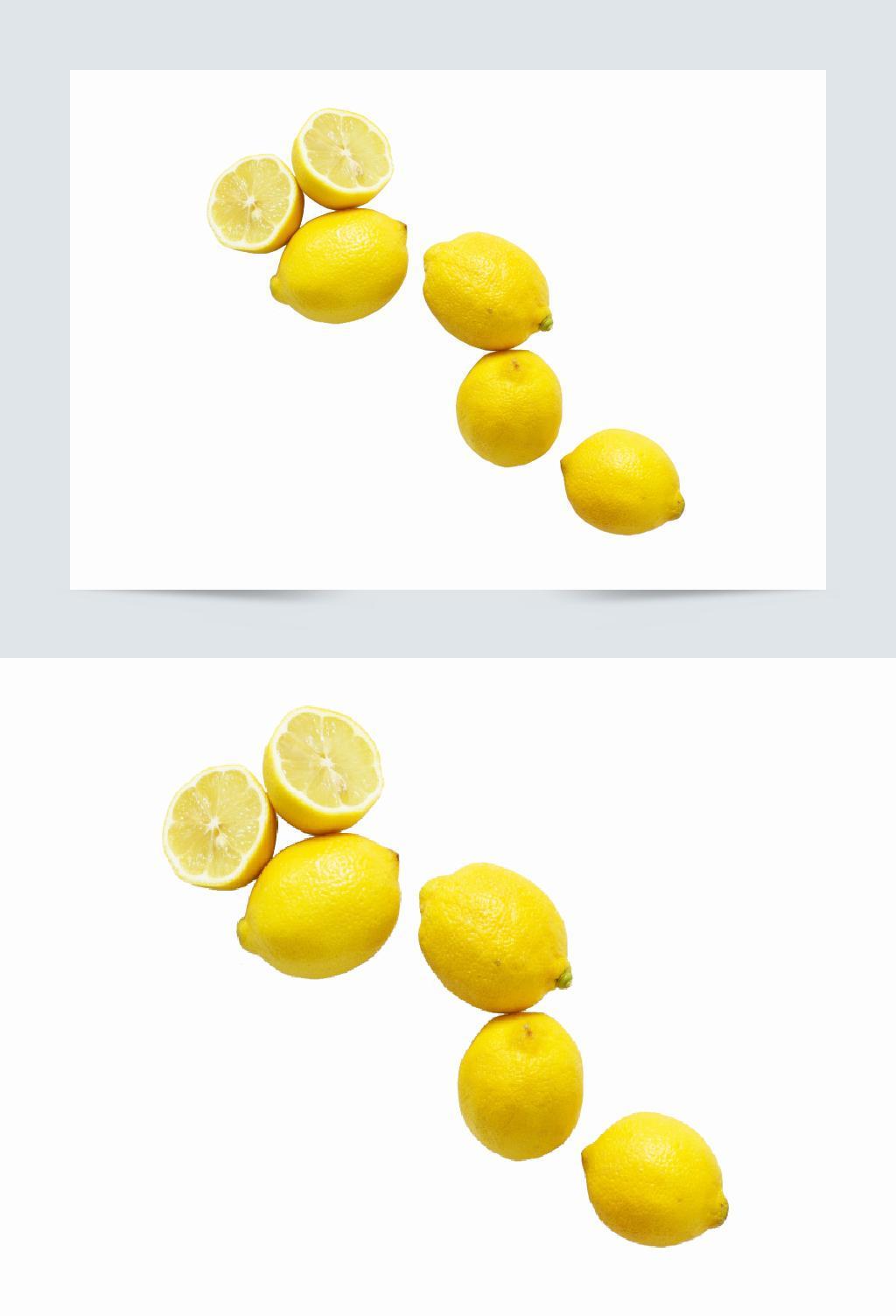 多个黄色柠檬高清免抠